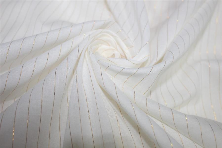 White and Gold Striped Chiffon Ribbon - Multi