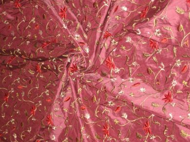 ROSE / Red Thread on Pink Fabric