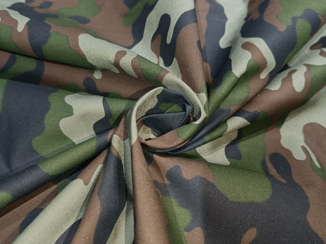 Camouflage Cotton Poplin Print, Woodland