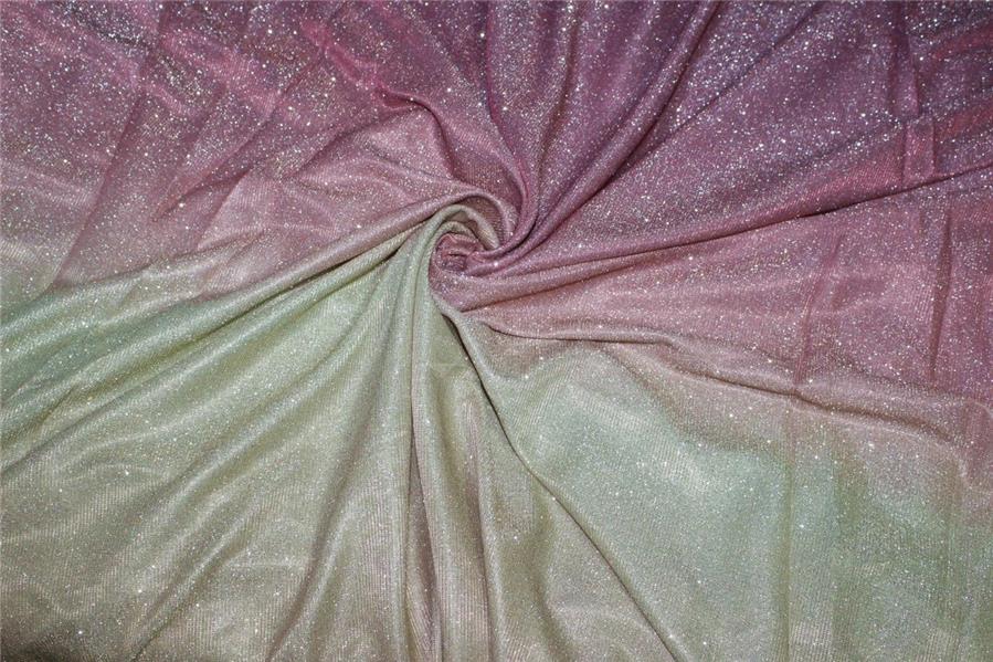 White Color Shimmer Lycra Fabric ~ 54 Wide