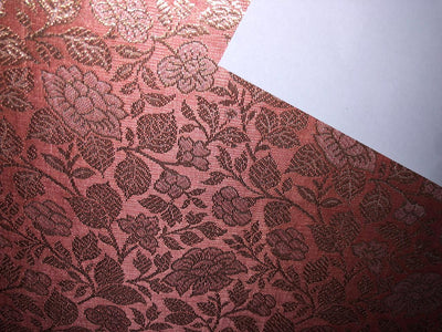 Silk Brocade Fabric metallic gold jacquard  44" wide BRO949A available in 3 colors red/peach and pink