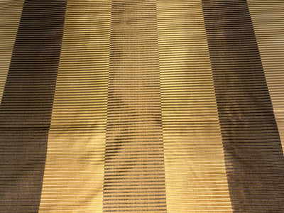100% SILK TAFFETA FABRIC BROWN, GOLD and BLACK JACQUARD STRIPES TAFNEWS27 (2)