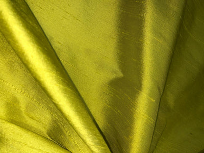 100% PURE SILK DUPIONI FABRIC LEMON YELLOW color 44" wide WITH SLUBS MM126[2]