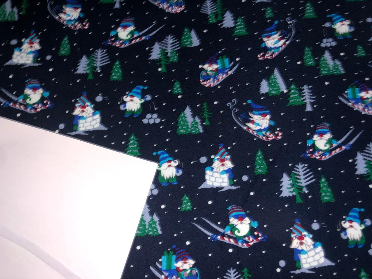 100% Cotton flannel Print 58"wide available in 3 prints penguin, snowmen and skiing on ice