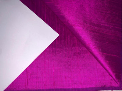 100% PURE SILK DUPIONI FABRIC MAGENTA color 44" wide WITH SLUBS MM125[3]