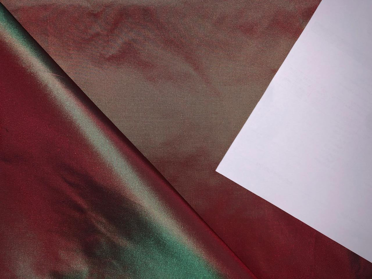 SILK TAFFETA FABRIC RED X GREEN  color 54" wide 32 momme TAF334(5)