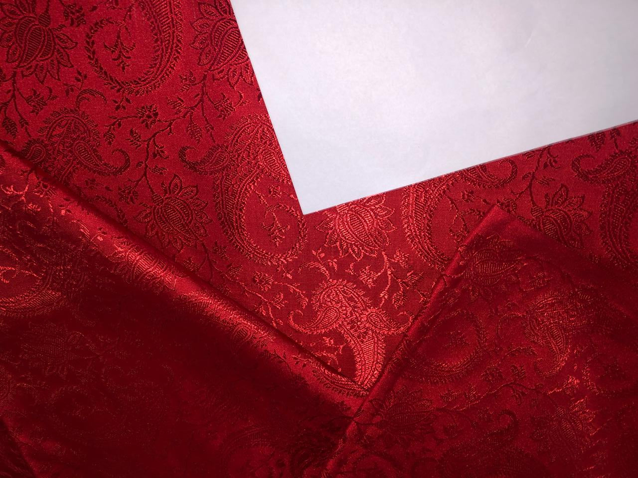 Silk Brocade  fabric~  44" wide FLORAL  jacquard RED BRO1001[2]