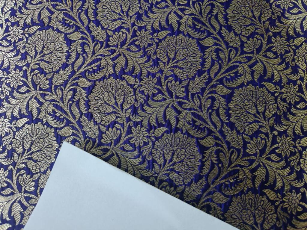 Silk Brocade fabric  44" wide available in 6 colors [BLACK NAVY WINE GOLD BURGUNDY PURPLE]BRO883