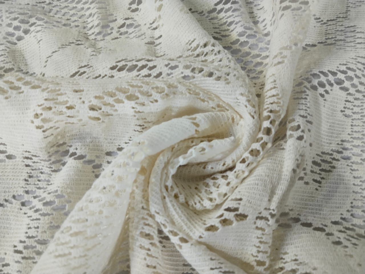 Cotton x jute fancy LACE overlay fabric offers intricate woven patterns 72"available in 5 designs