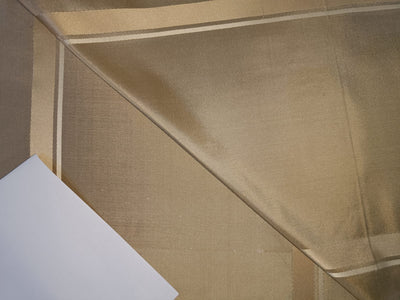 100% Silk Taffeta Fabric Shades of Beige & Cream colour with Satin Stripes 54 "wide TAF#S102[2]