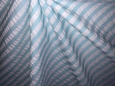 Italian cotton seersucker fabric 58" wide available in white / multi/ blue /fawn /baby pink/ sky blue and bright blue seersucker stripes