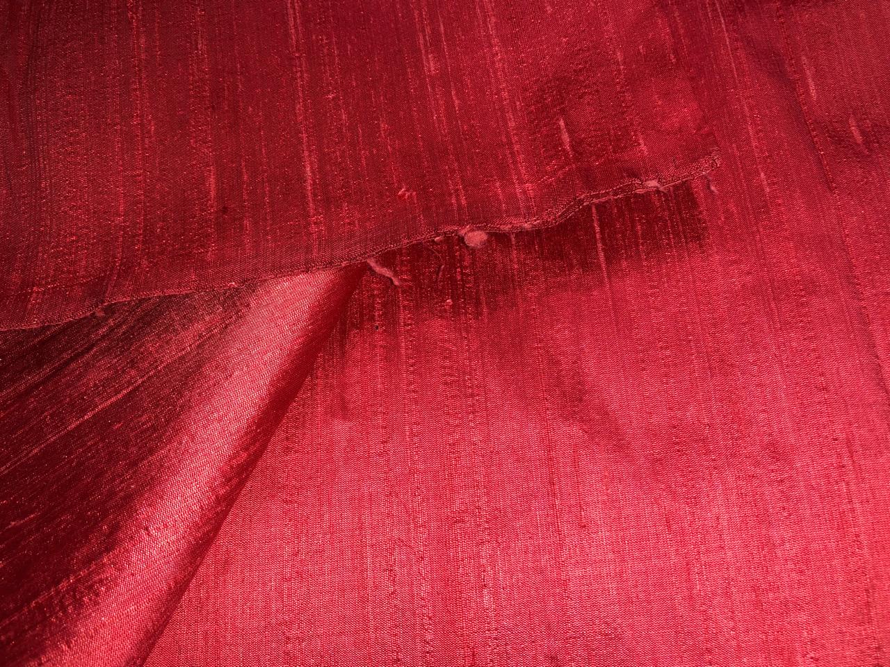 100% PURE SILK DUPIONI FABRIC ORANGE RED color 44" wide WITH SLUBS MM126[3]