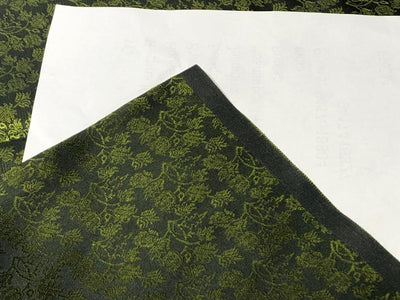 Silk Brocade  fabric~ satin 44" wide   jacquard DARK GREEN X OLIVE BRO997[4]