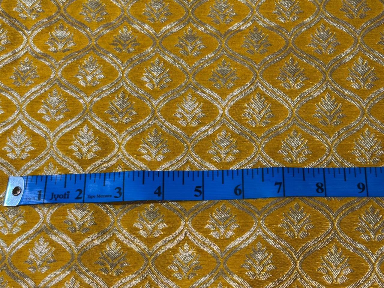 Brocade Fabric Mango Yellow x Gold Color 44" WIDE BRO978[1]/BRO524