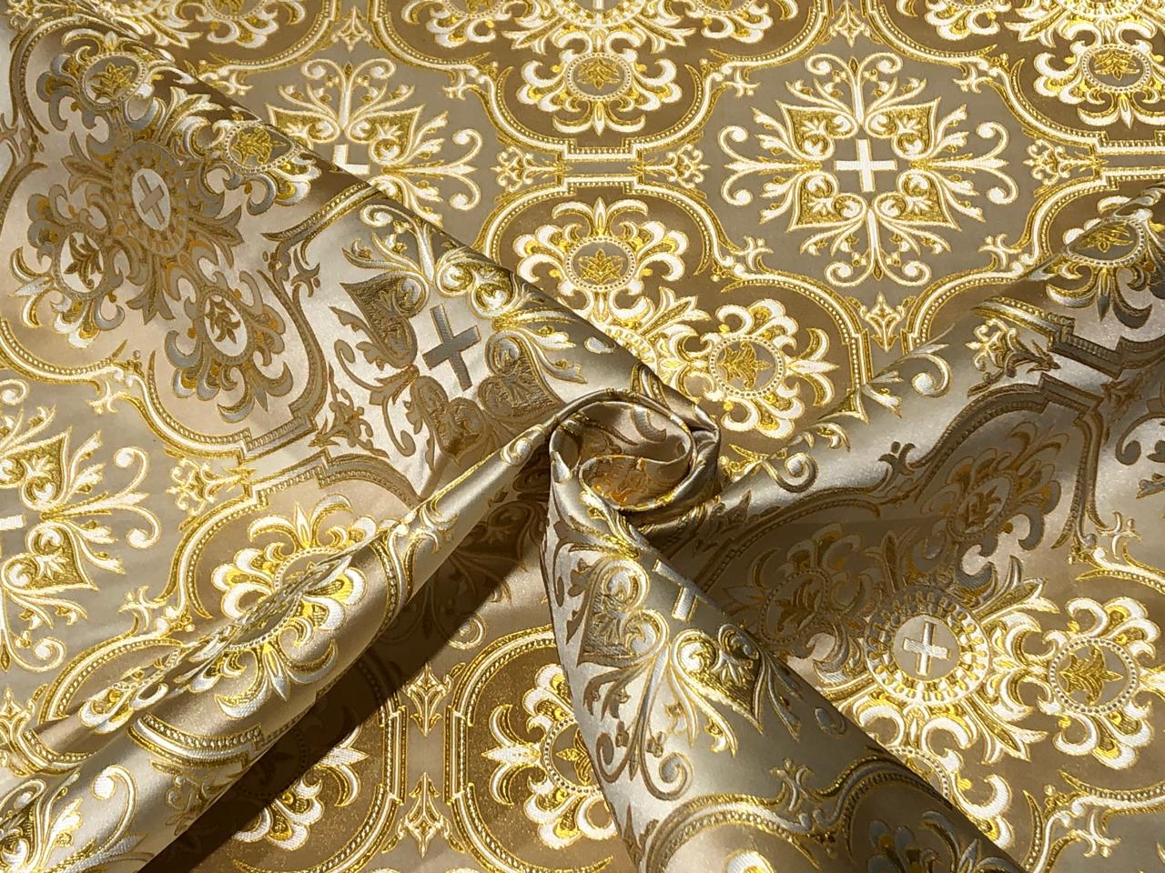 Brocade fabric VESTMENT 60" wide  available in 2 colors cream x gold and burgundy x gold and cream x gold BRO951