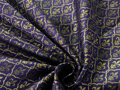 Brocade Fabric Jacquard x metallic gold Gold Color 56" WIDE BRO975 available in 3 colors purple/royal blue and peacock green