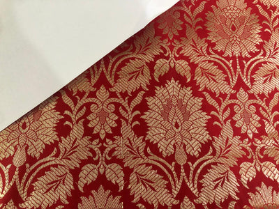 Silk Brocade fabric 44" wide  JACQUARD available in 2 colors RED AND SHOCKING PINK  BRO972