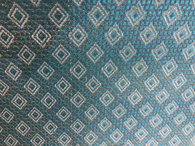 Silk Brocade SEA BLUE diamond motifs with subtle metallic jacquard BRO986[4]