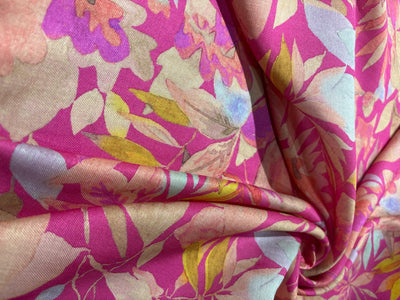 Viscose TWILL Digital Floral Print 41&quot; wide available in 2 colors NEON GREEN AND NEON PINK