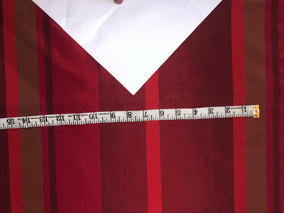 100% silk taffeta STRIPE dark wine, red and brown stripe TAFS139[18]