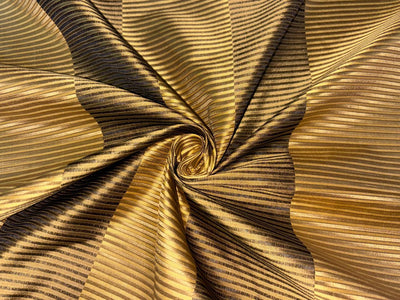 100% SILK TAFFETA FABRIC BROWN, GOLD and BLACK JACQUARD STRIPES TAFNEWS27 (2)