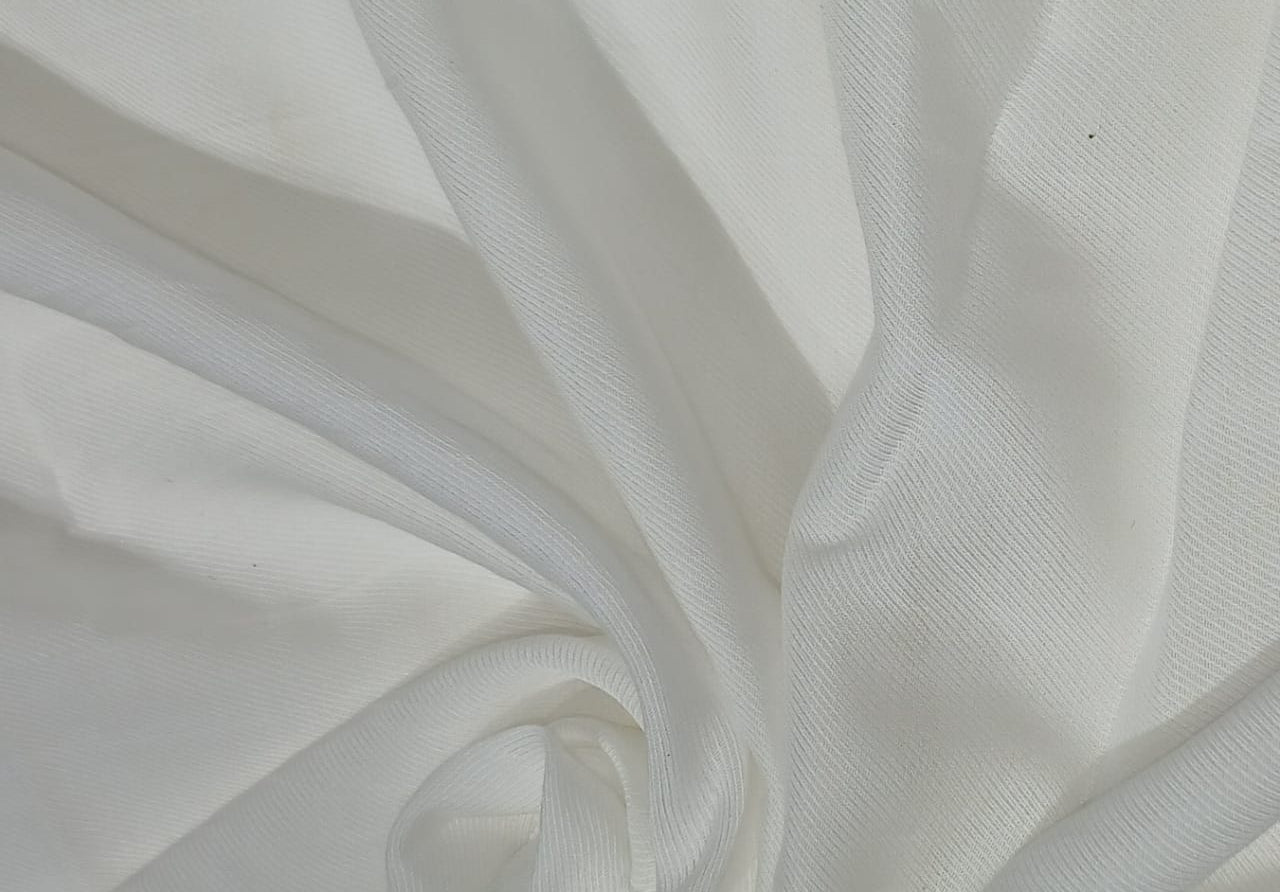 100% NATURAL FIBRE SOYABEAN PROTEIN or “vegetable cashmere” fabric White color 58" wide dyeable [16674]