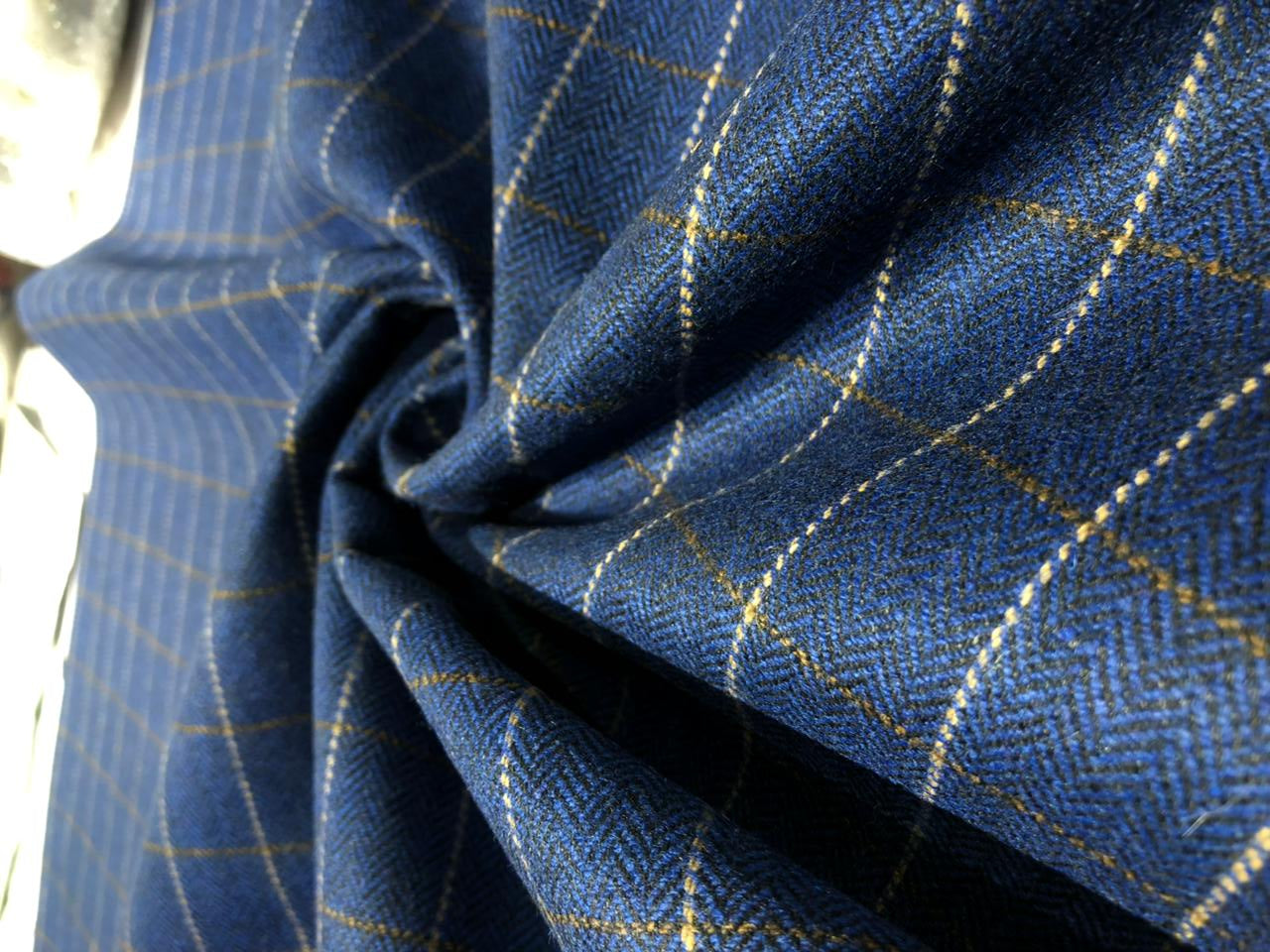 Suiting fabric made in Huddersfield ,England WOOL X TWEED  available in 3 colors teal, blue and navy[16873/74/75]