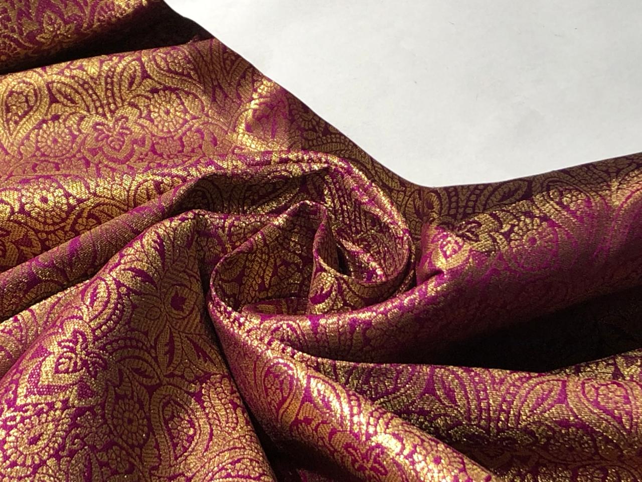 Silk Brocade fabric 44" wide INTRICATE JACQUARD available in 10 colors