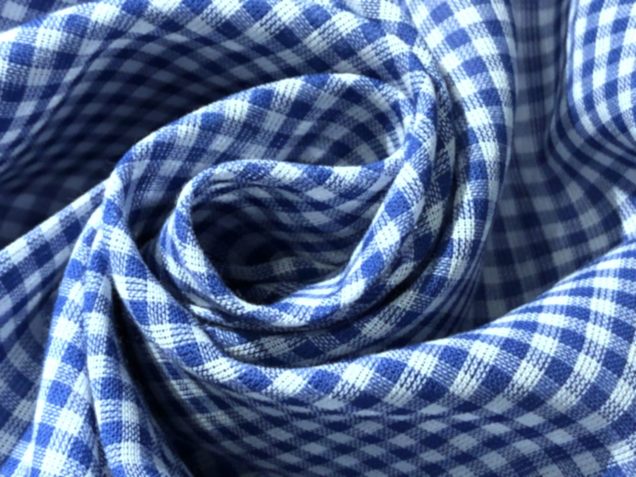 100 % Cotton YARN DYED PLAIDS 58" BLUE AND WHTE [16768]