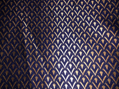 Brocade Fabric 54" wide NAVY , BLACK AND METTALIC GOLD BRO913[3]