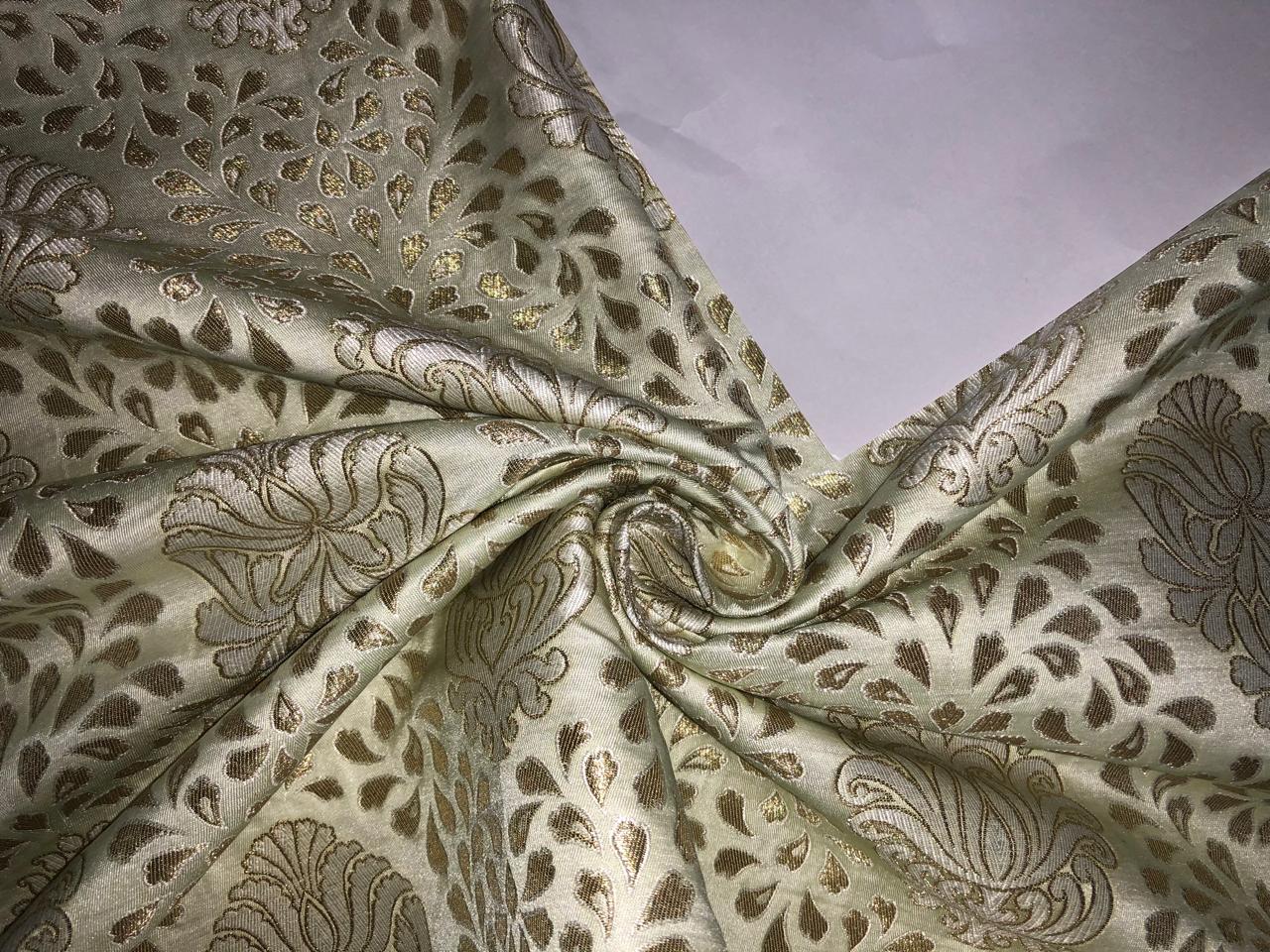 Brocade Heavy KING KHAB  Fabric GOLDEN CREAM WITH METALIC GOLD JACQUARD BRO983[3]