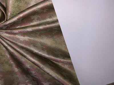 Silk Brocade Fabric  jacquard  44" wide BRO954 available in 4 colors cream pastel pink and grey /red pink and gold/sea green and lavender/pink and grey