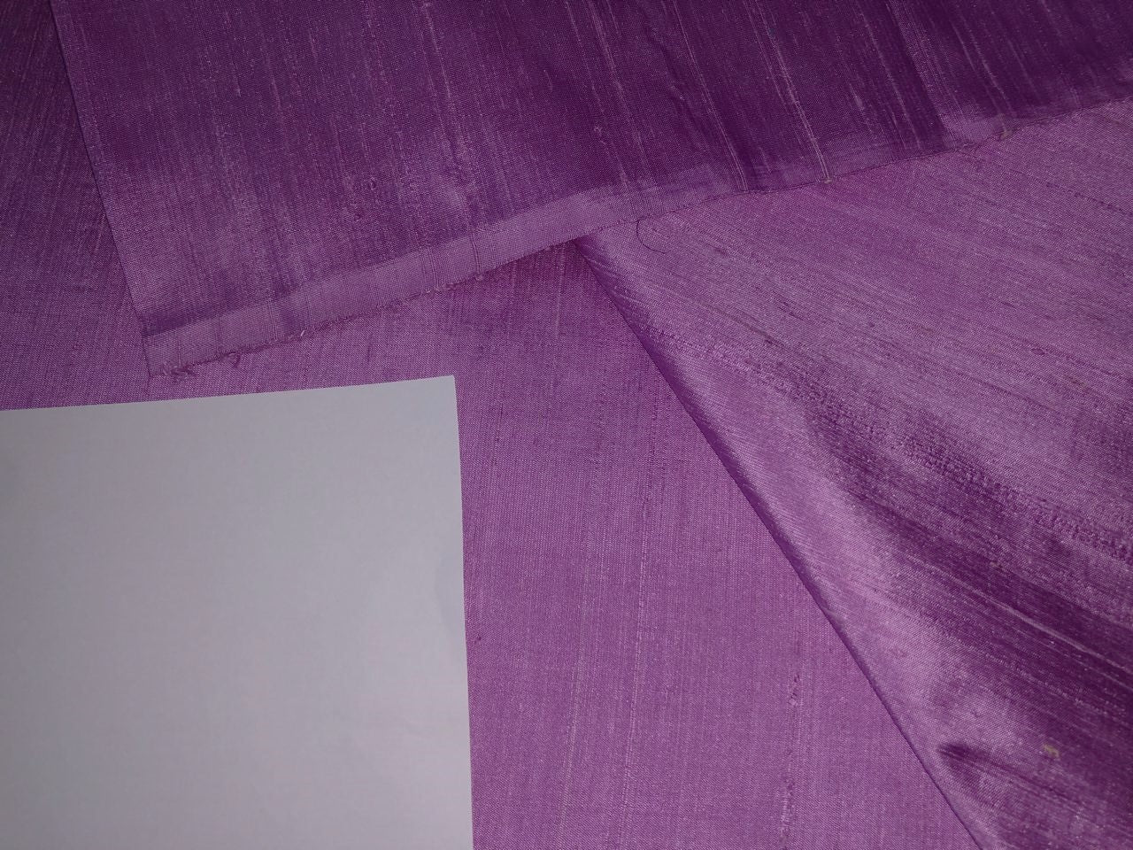 100% PURE SILK DUPIONI FABRIC ORCHID color 44" wide WITH SLUBS MM125[2]