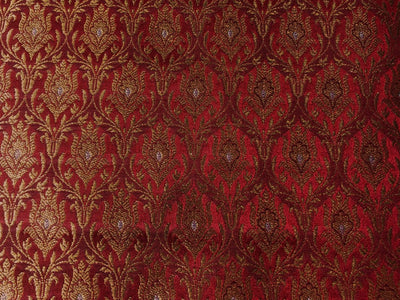 Silk Brocade fabric red, metallic gold and metallic silver color 44" wide BRO730[3]