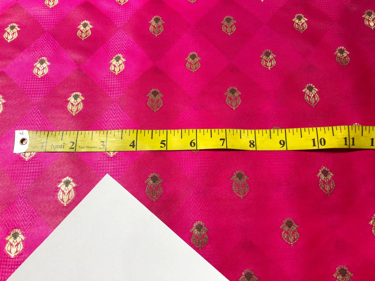 Silk Brocade  fabric~ satin 44" wide   jacquard BRO1003 available in 4 colors teal,pink,red and burgandy brown