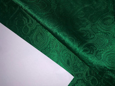 Silk Brocade fabric 44" wide Self  Jacquard  Emerald Green color BRO914[3]