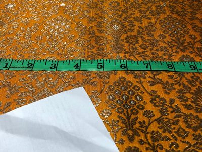 Silk Brocade Fabric MANGO  X ANTIQUE metallic gold Color 44" wide BRO949[6]