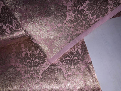 Silk Brocade fabric floral Jacquard x metallic silver 44" wide BRO955 available in 3 colors peach, silver grey  and pink