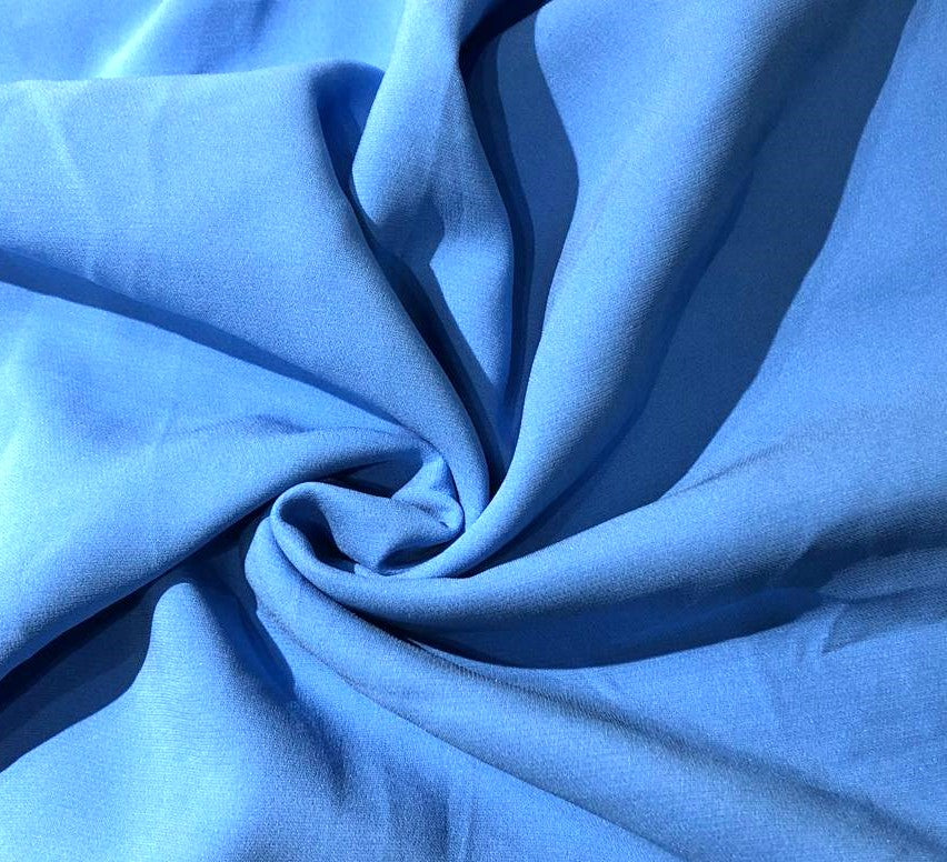 Pure silk crepe fabric 40 momme weight 44" wide available in 4 colors parrot green, aegean blueblue