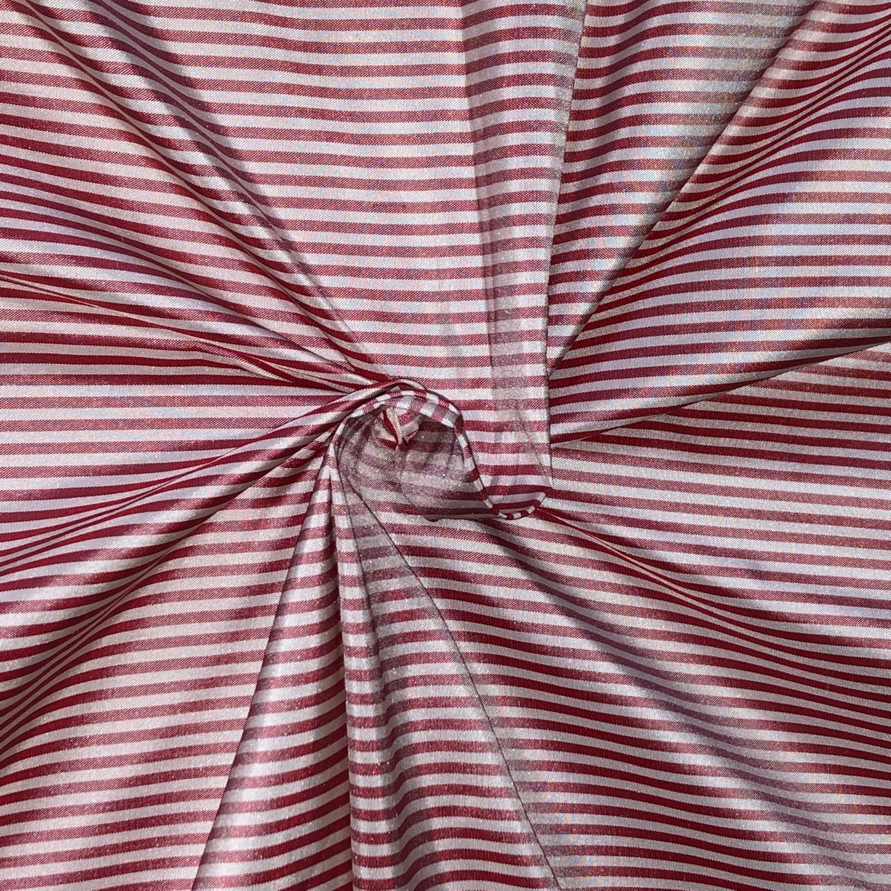 100 % SILK TAFFETA  RED AND WHITE color STRIPE 54" wide TAFS132