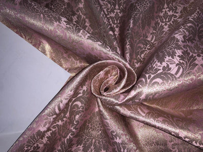 Silk Brocade fabric floral Jacquard x metallic silver 44" wide BRO955 available in 3 colors peach, silver grey  and pink