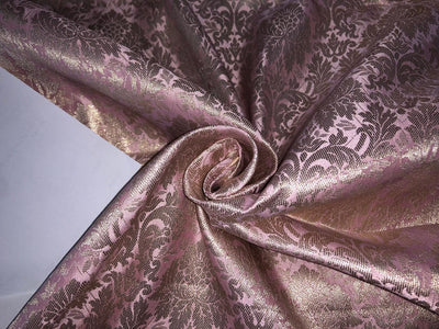 Silk Brocade Fabric  Pastel color jacquard  44" wide BRO955 available in 3 colors peach/pink/SILVER GREY