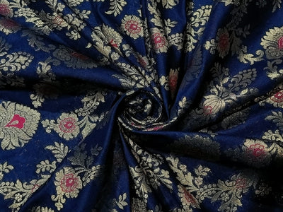 Silk Brocade fabric 44" wide BRO864 available in 7 colours [black,red,green,maroon,ink,purple]