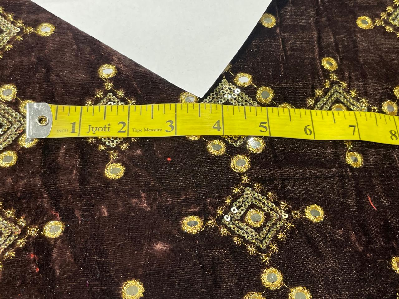 Micro Velvet Fabric Embroidered 44" wide available in 2 colors emerald green and brown