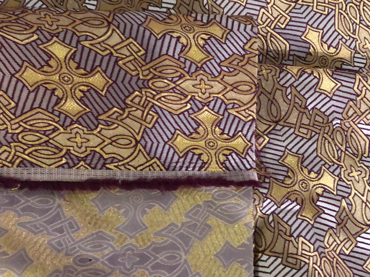 Brocade fabric VESTMENT 60" wide  available PURPLE ,LILAC AND METALIC GOLD  BRO970