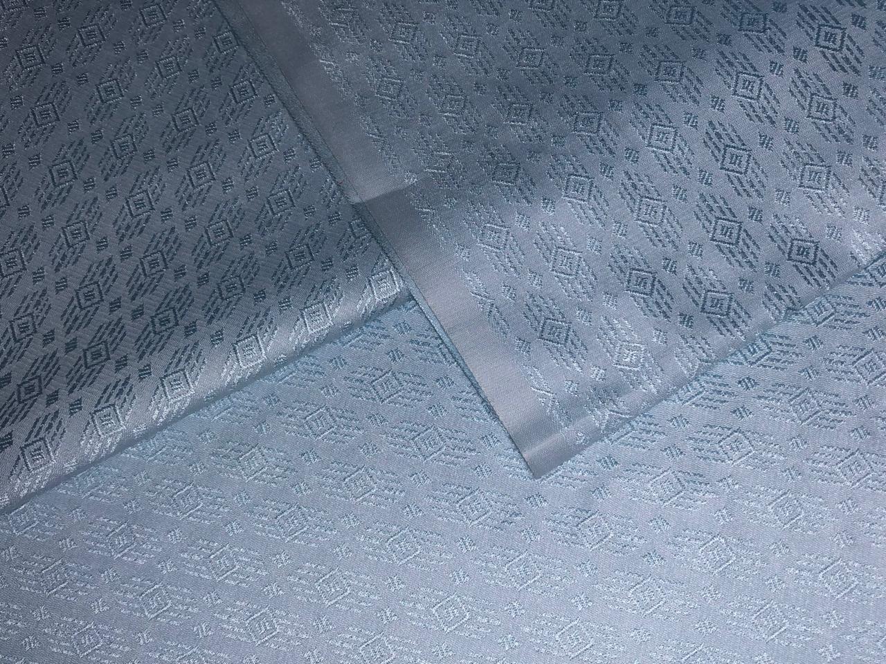 COTTON BROCADE FABRIC  44" wide BRO1002 available in 5 pastel shades baby blue/light pink/grey/peach and mint