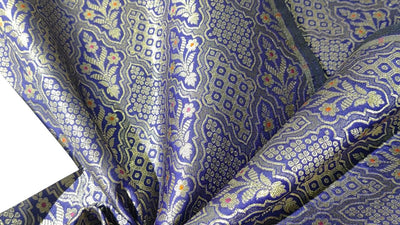 Silk Brocade Fabric  jacquard 44" wide  BRO973 available in 4 colors black/ green/royal and mulberry