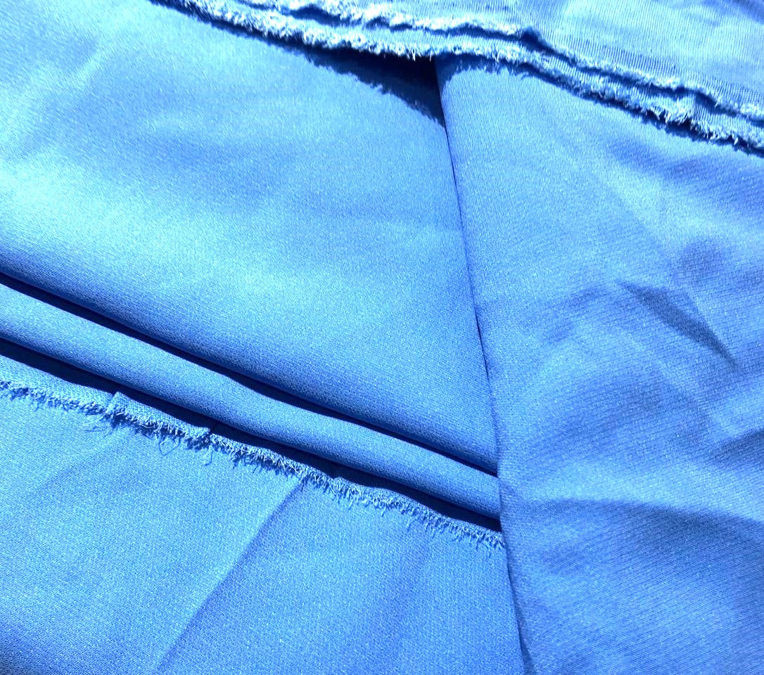 Pure silk crepe fabric 40 momme weight 44" wide available in 4 colors parrot green, aegean blueblue