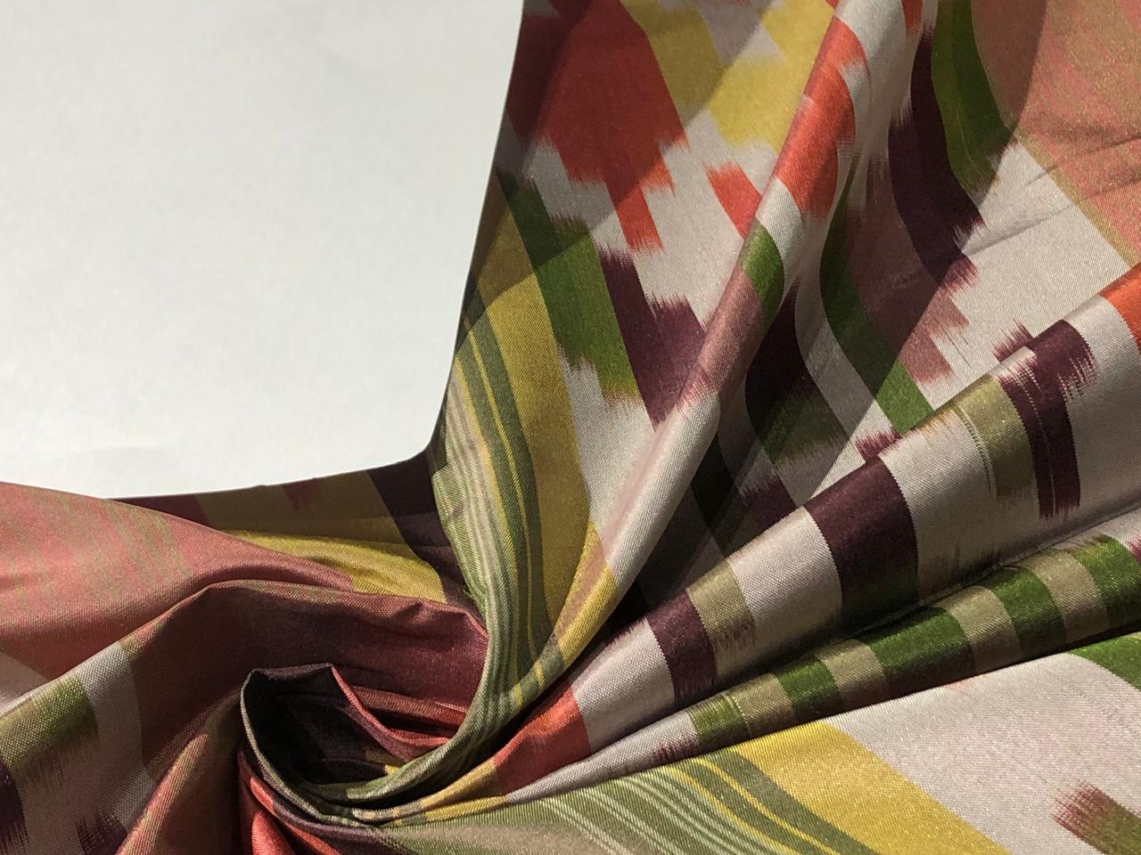 100% silk taffeta fabric SHADES OF PINK MAUVE, GREEN ,MUSTARD,MULBERRY AND SALMON 54&quot; wide TAFNEWC16[3] SINGLE LENGTH OF 3.75 YARDS