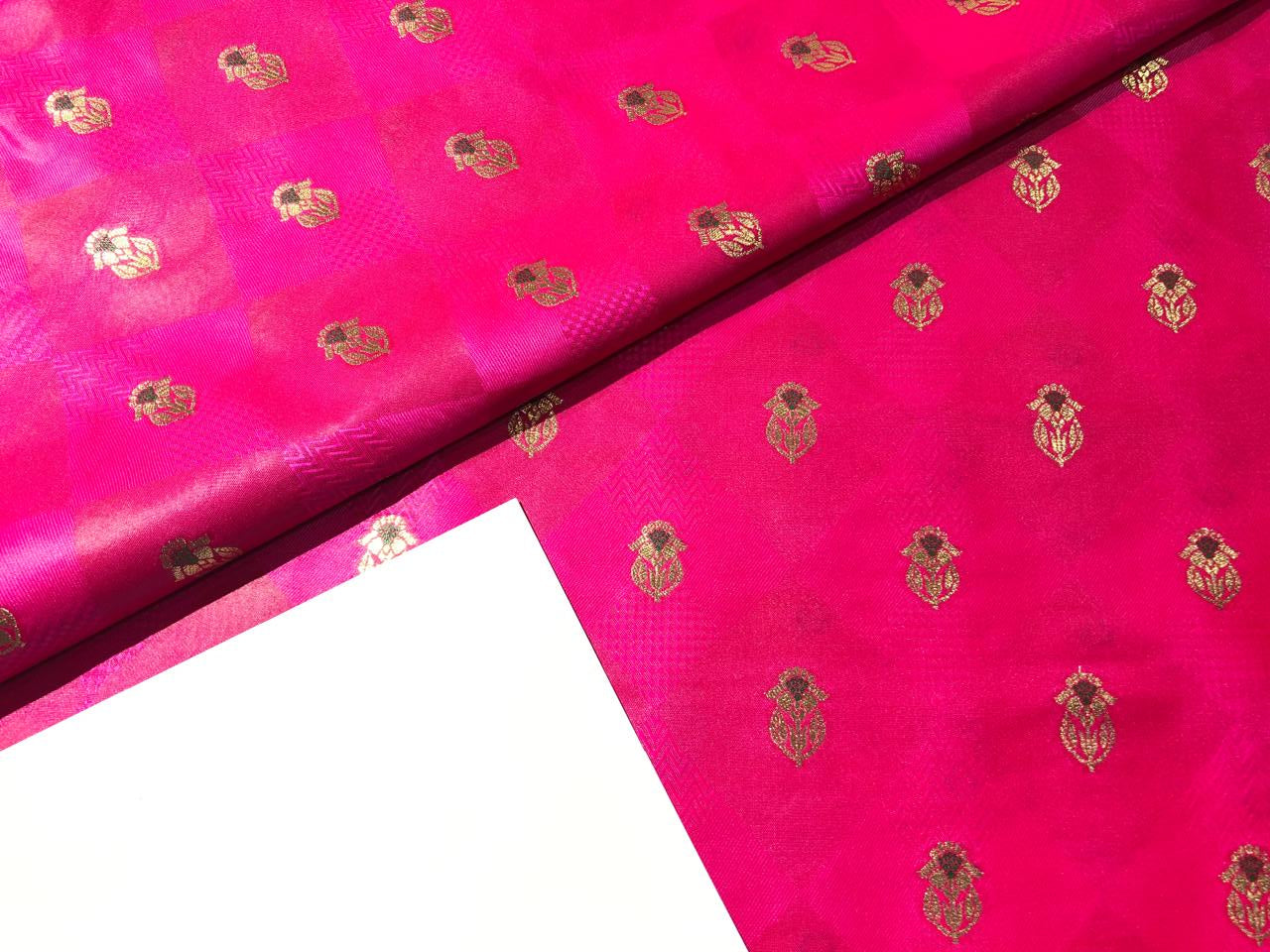 Silk Brocade  fabric~ satin 44" wide   jacquard BRO1003 available in 4 colors teal,pink,red and burgandy brown